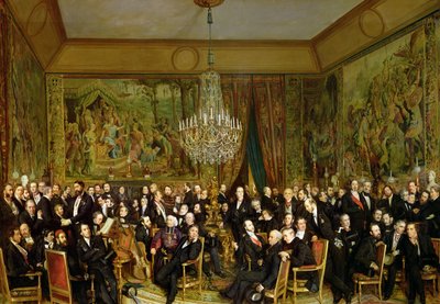 Der Salon von Alfred Emilien, Comte de Nieuwerkerke (1811-92) im Louvre, 1855 von François Auguste Biard